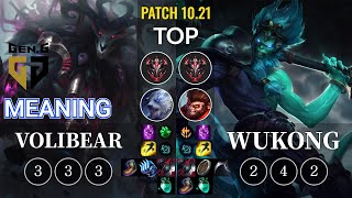 GEN Meaning Volibear vs Wukong Top - KR Patch 10.21