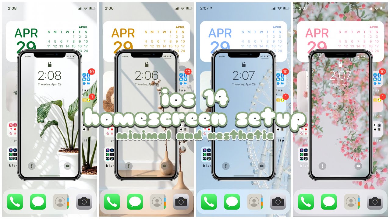iOS 14 homescreen setup | minimal and aesthetic 🌿