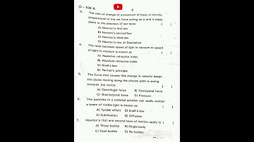 TS 9th class SA1 physics bit paper 2022-23 HYD dist #questionpaper #study#education#viral#trending
