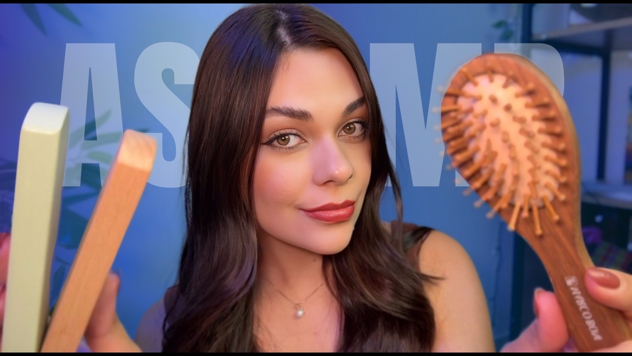ASMR: Mexendo No Seu Cabelo Até Você Dormir 😴 (escova, secador e chapinha)