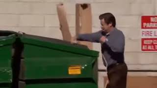 guy throwing computer to dust bin meme template