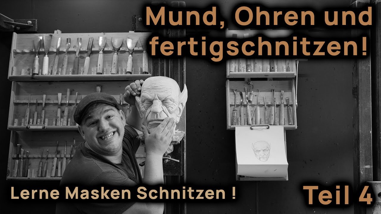 Krampusmasken-Schnitzen Teil 4: Mund, Ohren und Fertigschnitzen | Serie mit Eder Sebastian