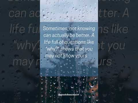 Sometimes not knowing