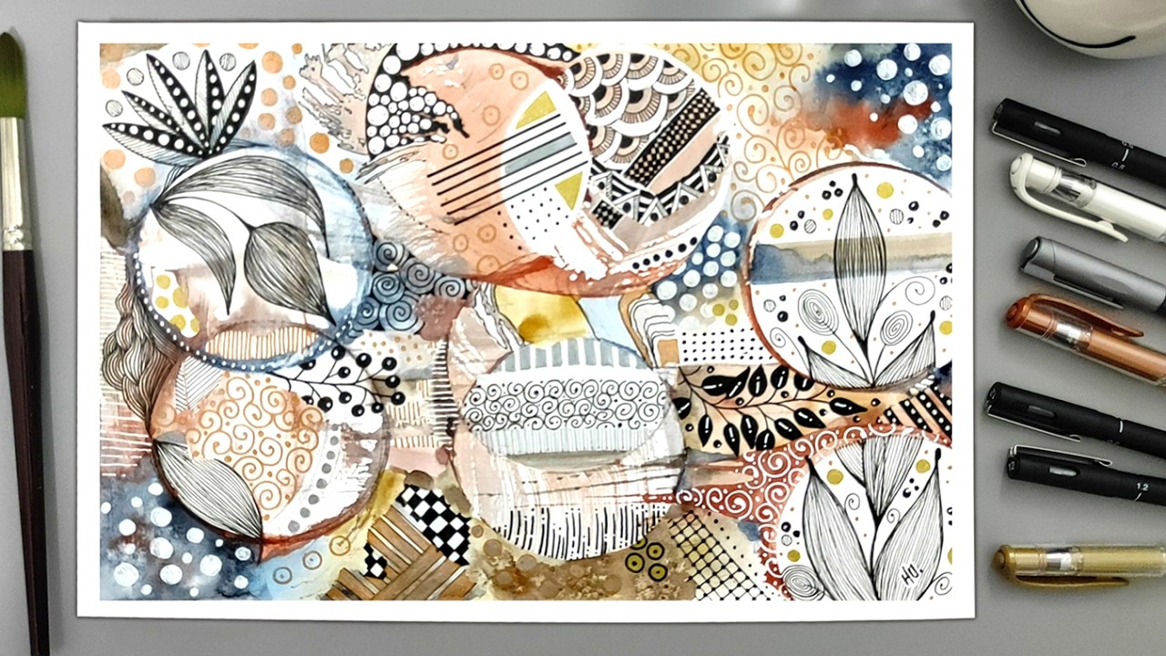 How to Create a Modern and Impressive Watercolor Zentangle