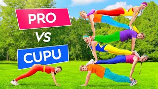 TANTANGAN AKROBATIK TIK TOK SULIT|| PRO vs CUPU! Trik-Trik Senam Tik Tok oleh 123 GO! Challenge