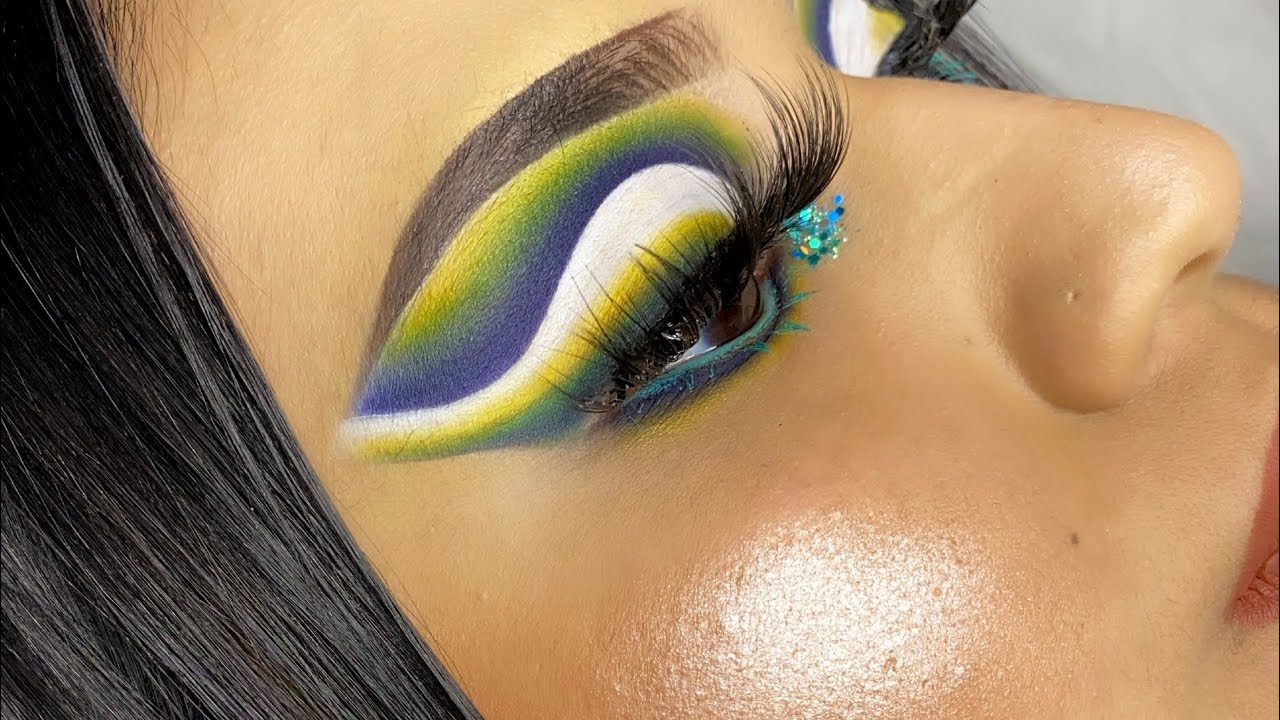🦚 Easy Green Eyeshadow Cut Crease 🦚 YouTube