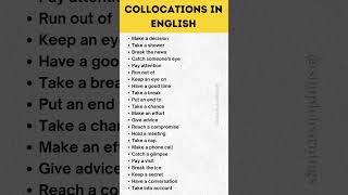 Common Collocations In English Grammar | Learn English Collocations In Use | Collocation Lesson