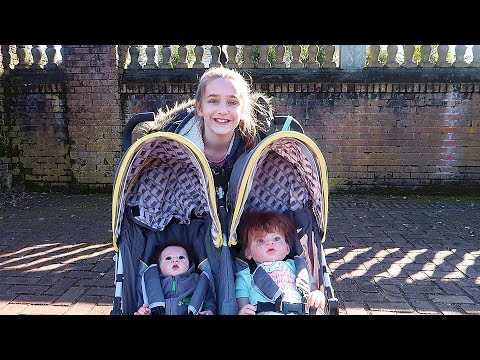 taking-reborn-toddler-and-newborn-baby-dolls-on-an-outing-in-double-stroller