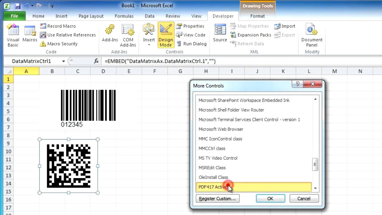 Create Barcode In Excel