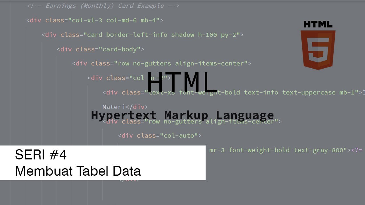 Membuat Tabel Pada HTML - YouTube