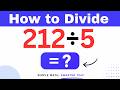 212÷5  Divide 212 by 5 (Long division Method)