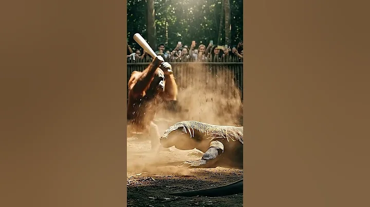 Orangutan vs Komodo Dragon: The Ultimate Showdown 🦧💥🦎#animals #wildlife