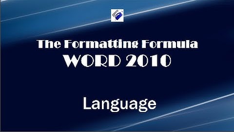 Word 2010   Language - Change Proofing Language