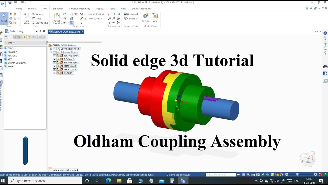 69 oldham coupling in solid edge solid edge tutorial oldham coupling