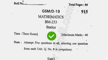 2019 KUK BSc 3rd Sem Matheamtics Question Paper