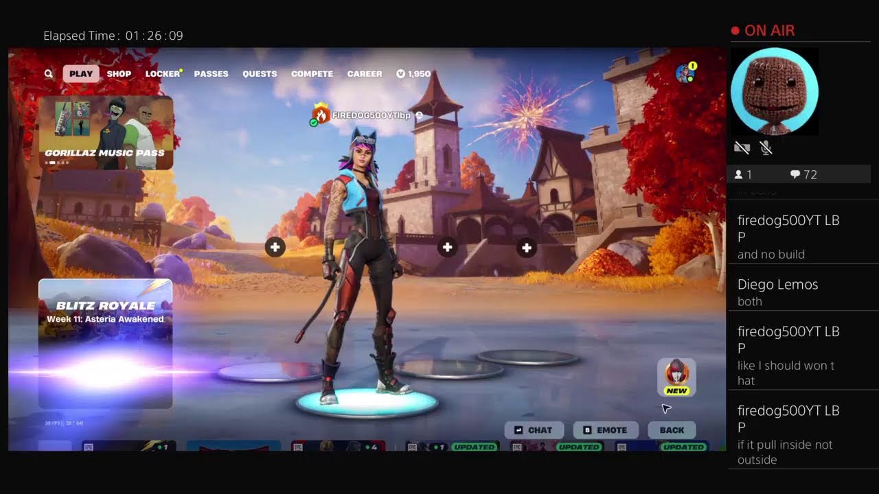 Fortnite playing blitz royal on Ps4 - YouTube