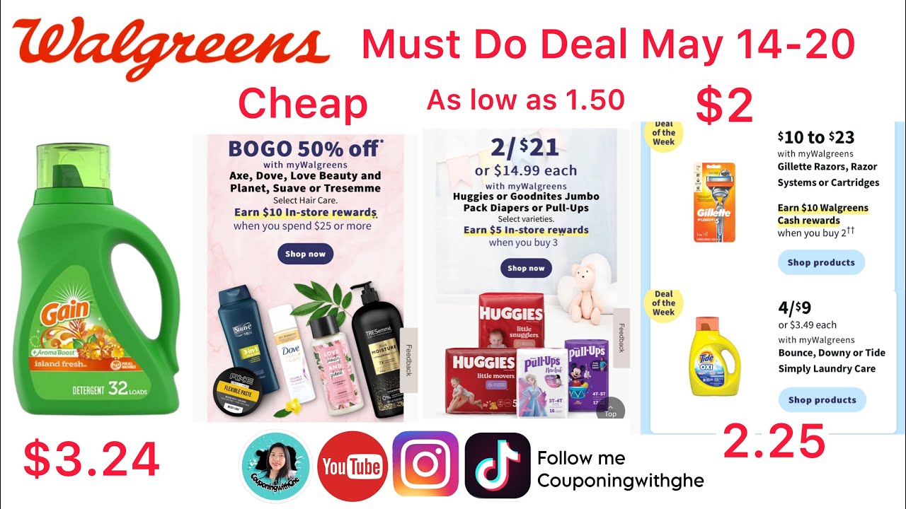 Walgreens Must Do Deals May 1420 Huggies diapers for as low as 1.50