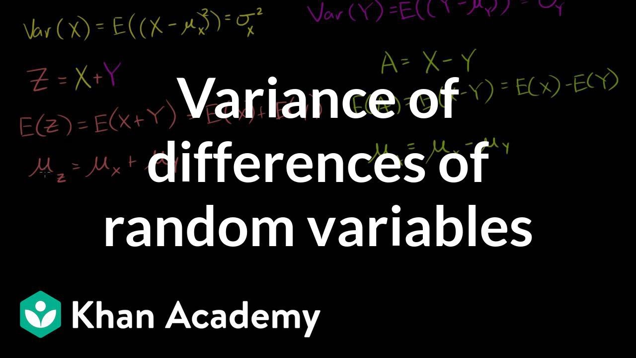 Variance of differences of random variables Probability and Statistics