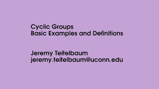 Introduction to cyclic groups
