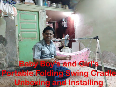 Baby Boy's and Girl's Portable Folding Swing Cradle Unboxing and Installing