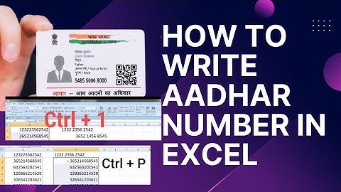 How To Write Aadhar Number In Excel // How To Correct The Format Of Aadhaar Number In Excel #aadhaar