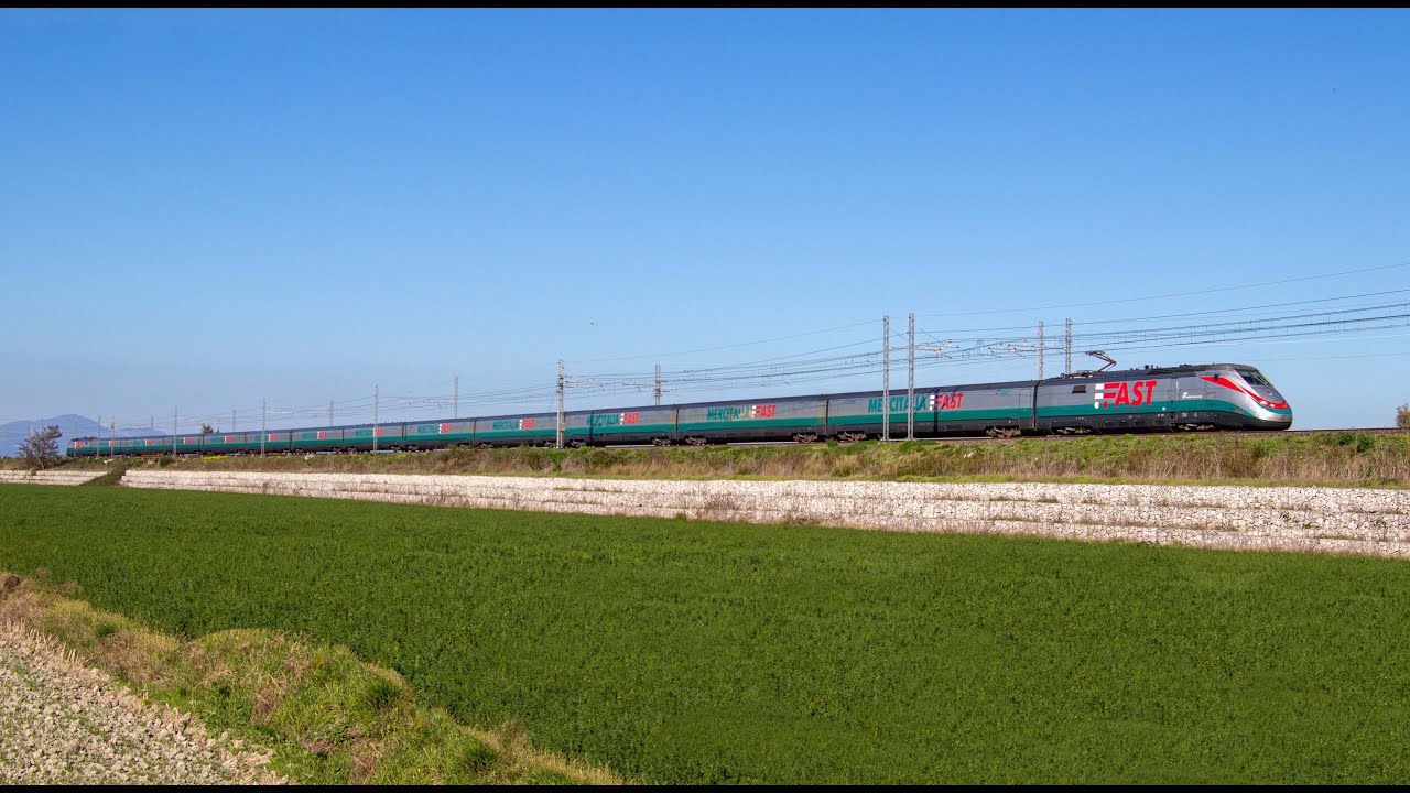 Mercitalia Fast ETR500 e Doppia di E191 CFI in transito a Villa Literno