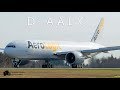 Aerologic cargo latest b777f daalk delivery flight taxi  takeoff  pae everett to halle germany