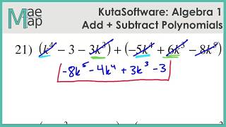 KutaSoftware:  Algebra 1 - Adding And Subtracting Polynomials