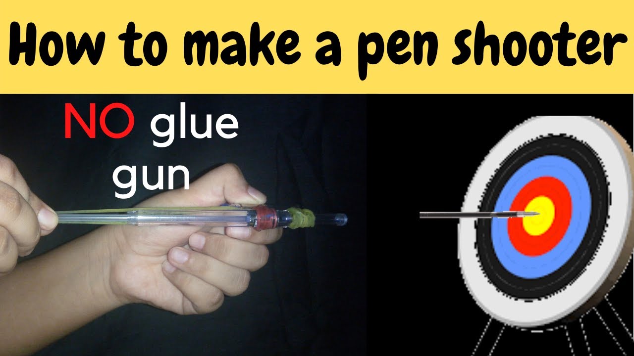 How to make a powerful pen gun with rubber bands(pen shooter)No glue