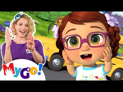 Wheels On The Bus | Mygo! Sign Language For Kids | Cocomelon - Nursery Rhymes | Asl