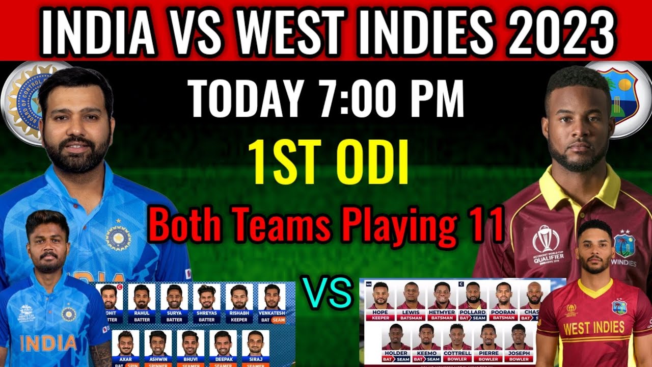 West Indies vs India ODI Playing 11 I India versus West Indies 1st ODI Playing 11 I IND vs WI