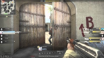 CSGO 1v4 clutch de_dust2 B site retake no reload