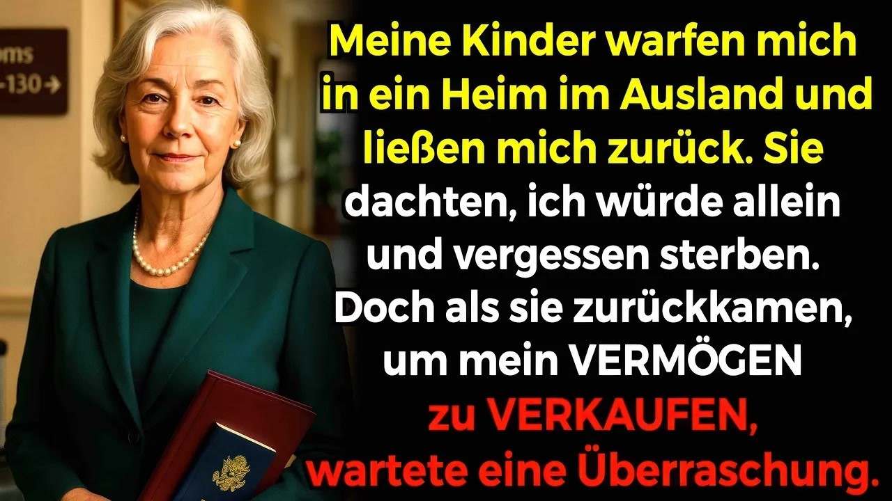 „Wenn die Alte im Heim stirbt, teilen wir alles fünfzig zu fünfzig.“ Das hörte ich, wie mein eigener Sohn flüsterte, während ich hinter meiner Zimmertür stand und vorgab zu schlafen. Meine Kinder...