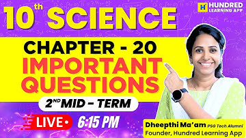 10th Science CH - 20 Important Questions 2nd - Mid Term #10thscience