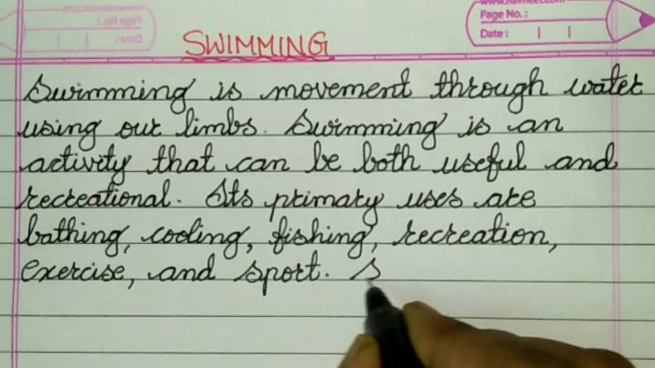 long essay on swimming