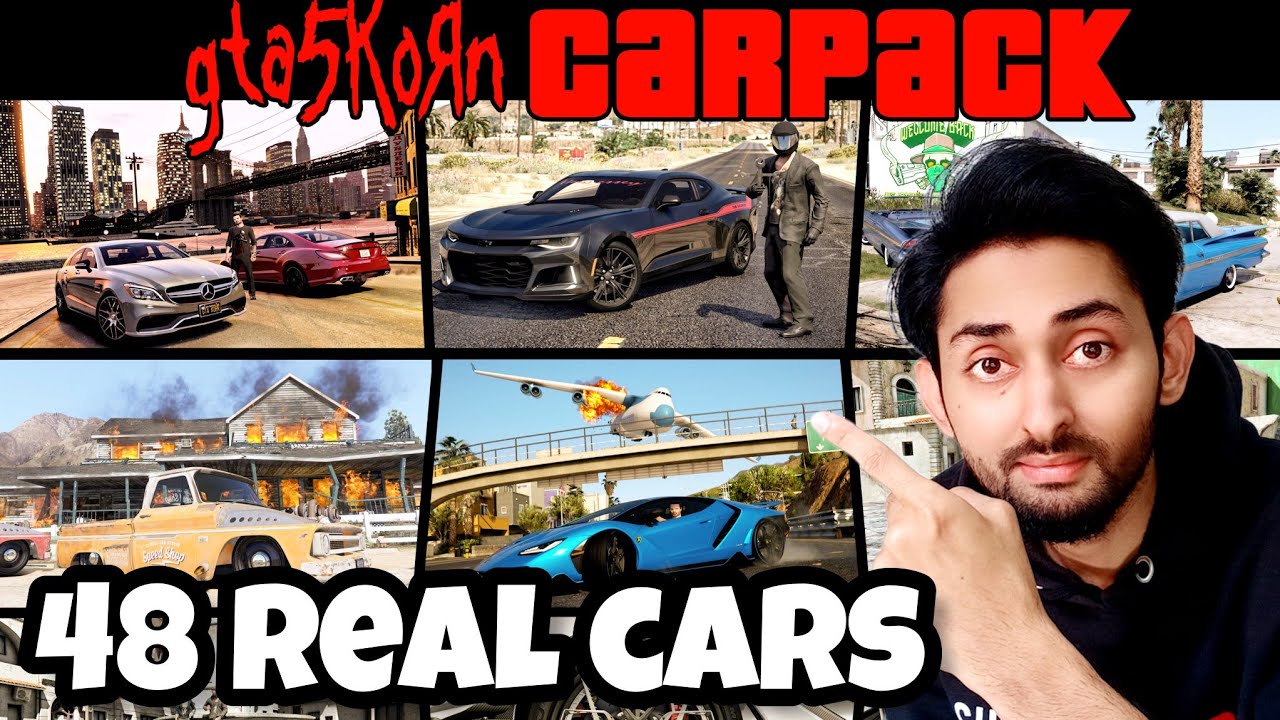 HOW TO INSTALL REAL CARS PACK IN GTA 5 | GTA 5 KORN 48 CAR PACK | GTA 5 ...