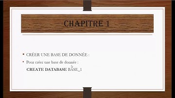Cours 1 SGBD 1 Create database et Create table