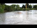 Toyota Landcruiser 60 series diesel driving in a lake