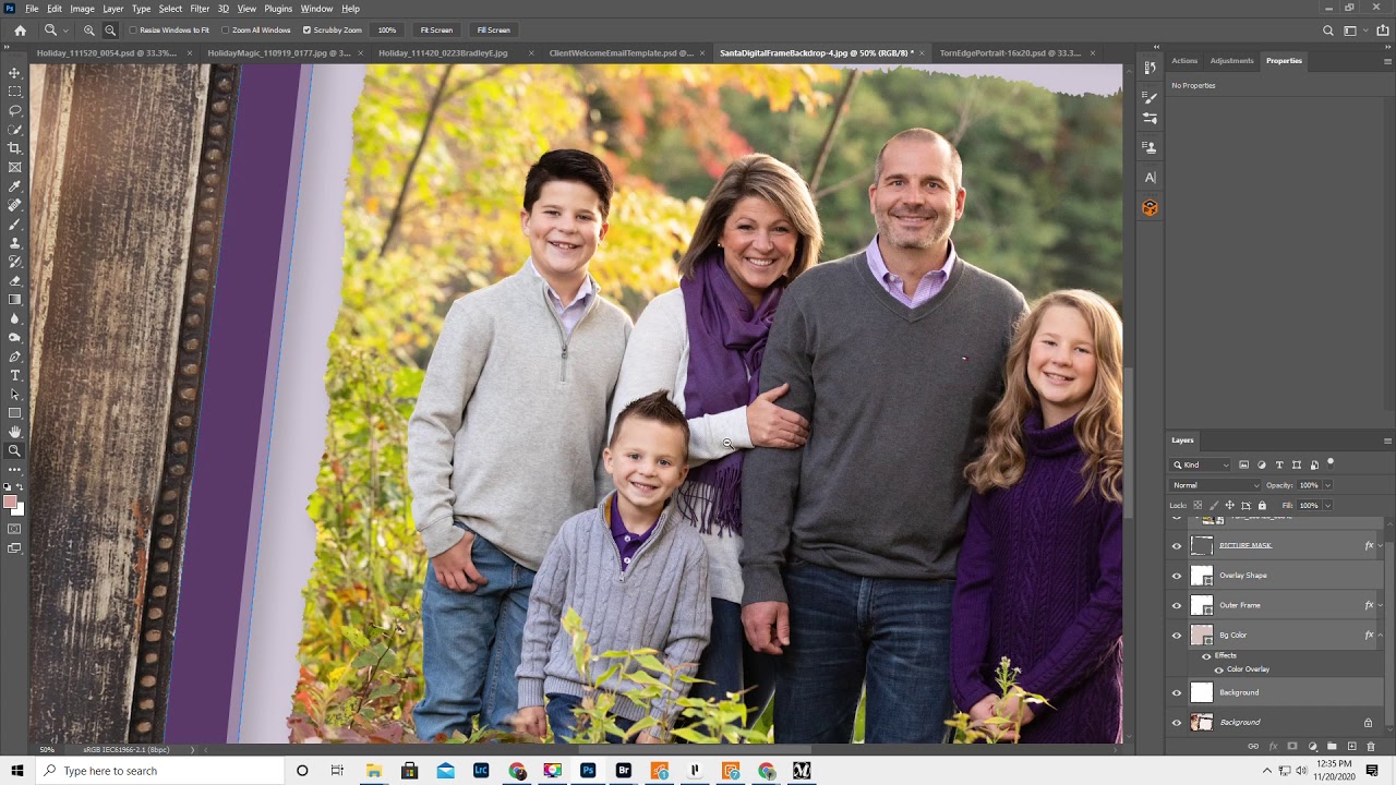 Squijoo Santa frame and torn edge mat Quick edit in Photoshop 2021