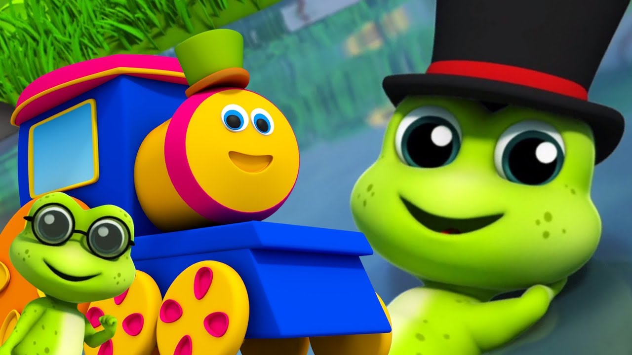 Bob der Zug Fünf kleine gesprenkelte Frösche Kinderreim für Kinder Five Little Speckled Frogs