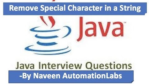 Remove Junk/Special Chars in a String - Java Interview Questions -2