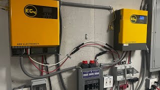 EG4 51.2V battery with 2-EG4 3kw inverters try to start 3 1/2 ton ac with & without solar input.