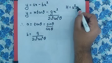 The trajectory of a projectile in a vertical plane is y = ax - bx^2 where a and b are constants...