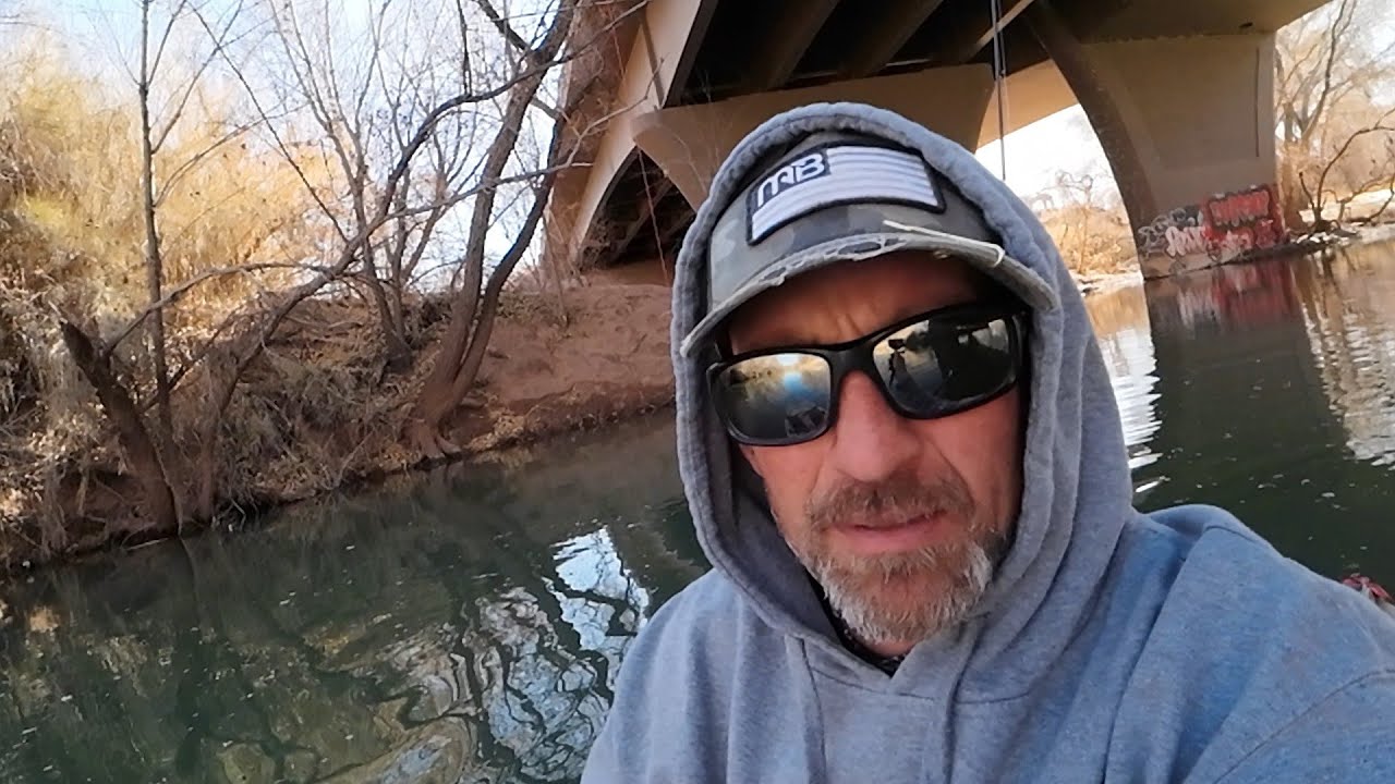 Verde River bass fishing,  Tough winter day on the river