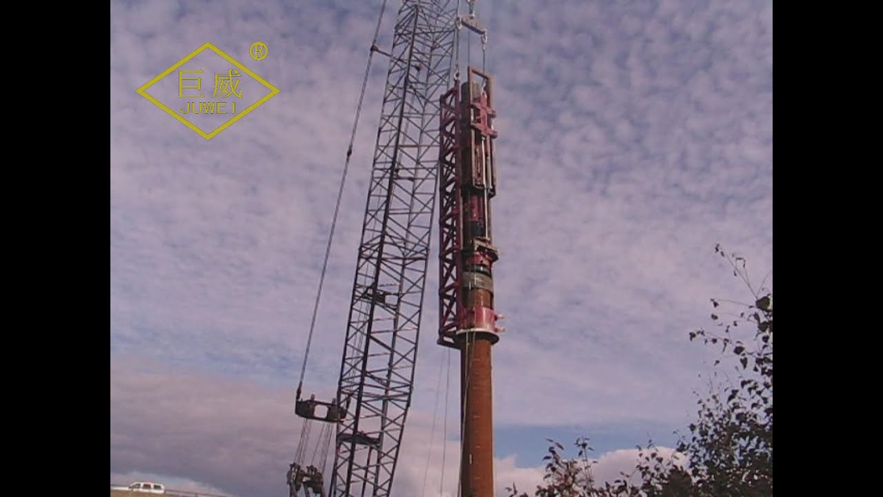 JUWEI D36 Diesel pile hammer—American Road Construction project JUWEI CHINA 美国公路建设工程 巨威JWD36筒式柴油锤