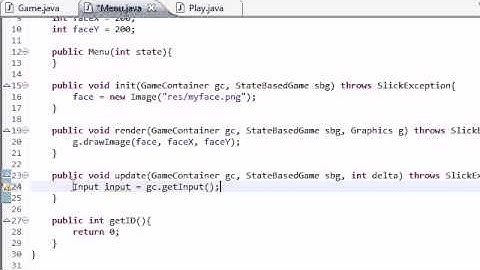Java Game Development with Slick - 11 - Grabbing Keyboard Input From the User