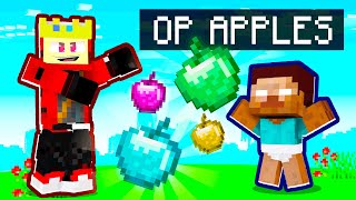 Trying OP APPLES With Baby Herobrine in Minecraft