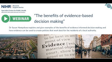 Webinar - The benefits of evidence based decision making
