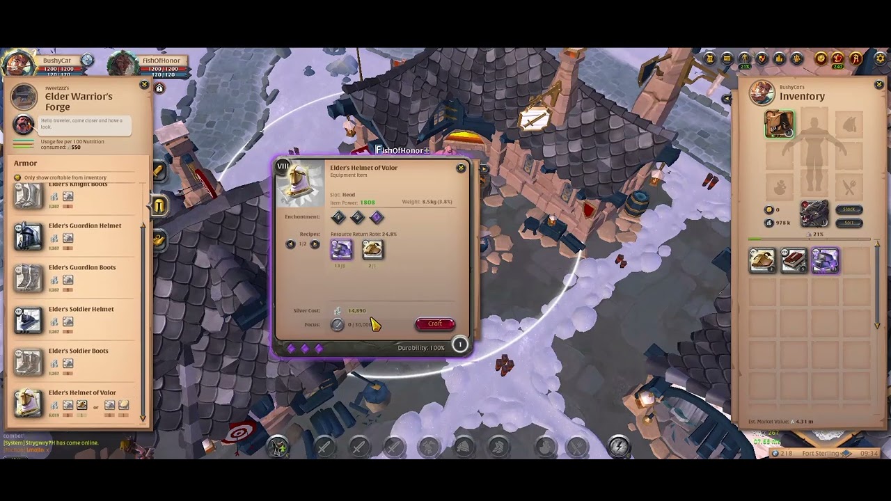 Albion Online Crafting Helmet of Valor 8.3 MP???? YouTube