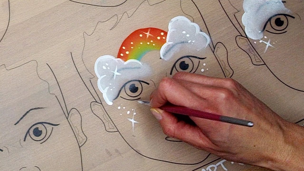 Rainbow Face Painting Tutorial with Beginner Supplies - YouTube
